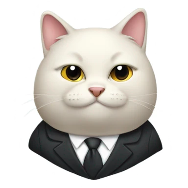 Fat black cat wearing a suit sticker