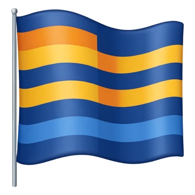 A flag whit darkblue, blue, white, yellow and orange and has 5 stripes sticker