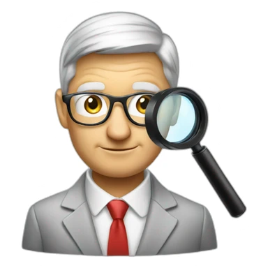Tim Cook with magnifying glass sticker