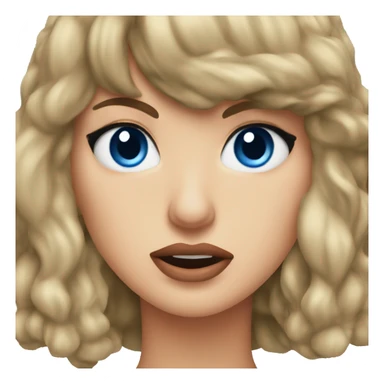 Taylor swift looking confused give her blue eyes and an angry expression sticker