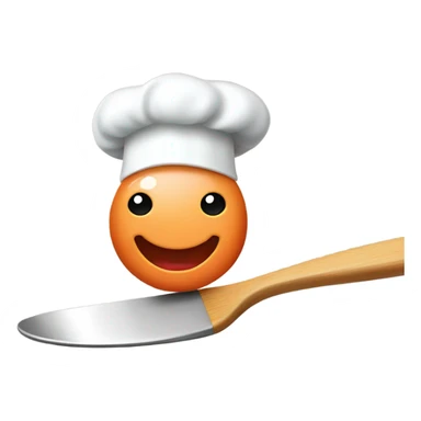 Simple Shrimp with spatula and chef hat  sticker