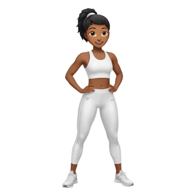 back woman in white sportswear Fit body sticker
