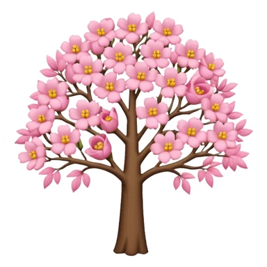 Arbre à fleur rose pastel sticker