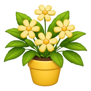 Vibranium shrub  in emoji format. I bunch of yellow whitish flowers with green leaves behind. Minimalistic. sticker