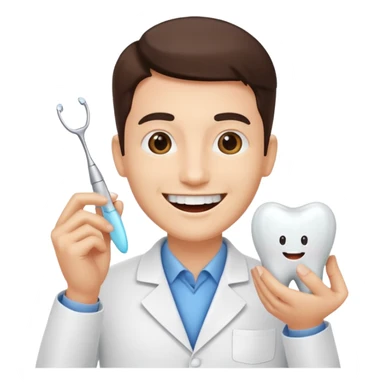 dentist  with tooth sticker