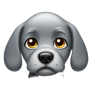 Sad grey crying puppy sticker