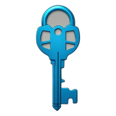 cyber metal key with blue rim light sticker