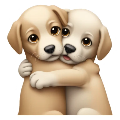Two puppies hugging sticker