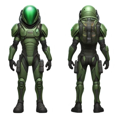Martian Alien mercenary, front and back sticker