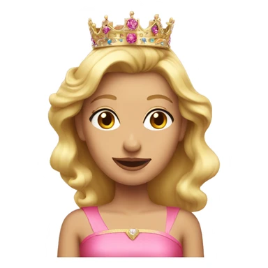 Blonde woman with crown wearing pink dress  sticker