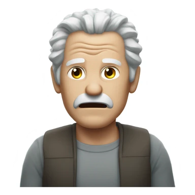 An angry white man with grey hair Shakes his fist at the sky sticker