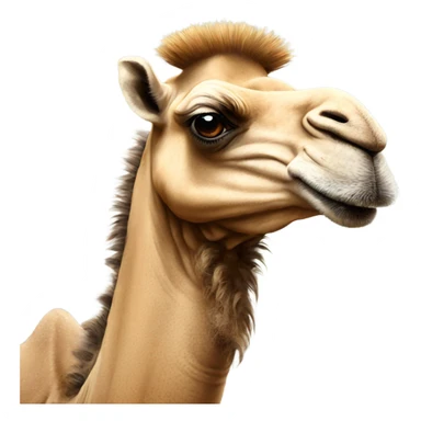a grumpy camel with a mohawk sticker
