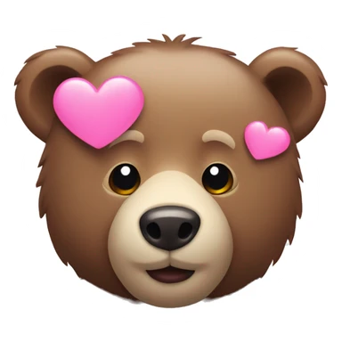 Bear with a pink heart sticker