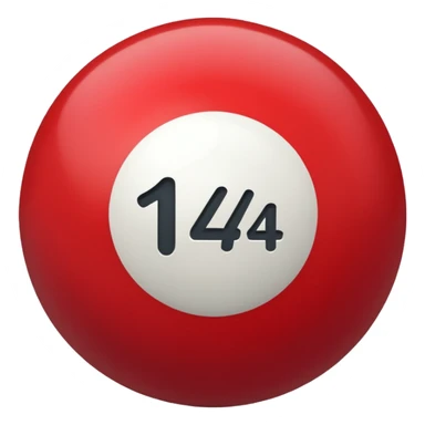 The number 14 on a red pool ball sticker