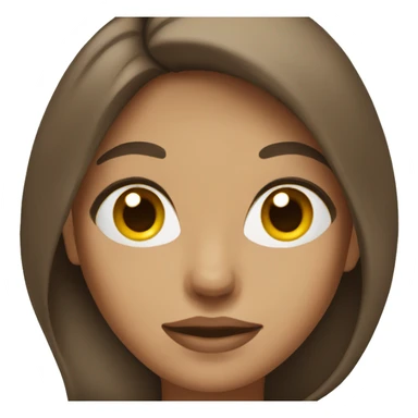 Woman with brown hair and middle part sticker