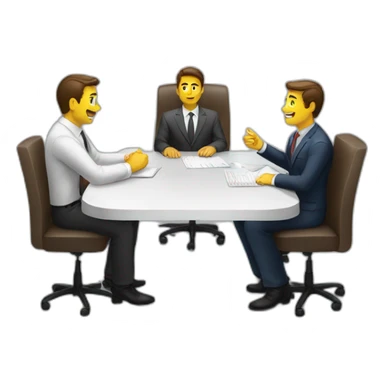 job interview desk white men  sticker