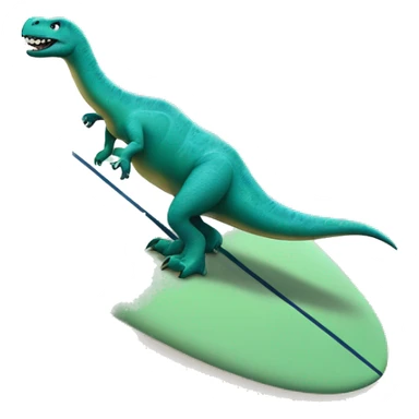 Ein Dino auf einen Surfboard sticker