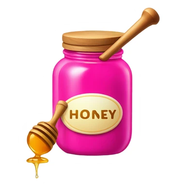 Hot pink jar of honey with wand  sticker