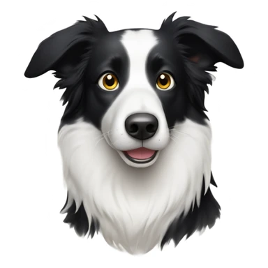 Border collie with half white face and one black spot over eye sticker