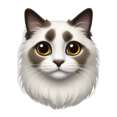 ragdoll cat white with black and brown patches around the nose, ears, feet, and tail sticker