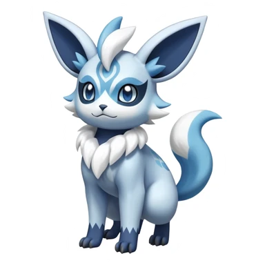 Meowstic-Absol-Minccino-Glaceon-Pokémon-Fakémon-hybrid-creature (full body) sticker