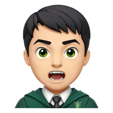 Jamie Yeates is Marcus Flint in harry potter, wear hogwarts slytherin uniform, short black hair, bulky face, often grimacing and showing buck teeth growl menacingly sticker