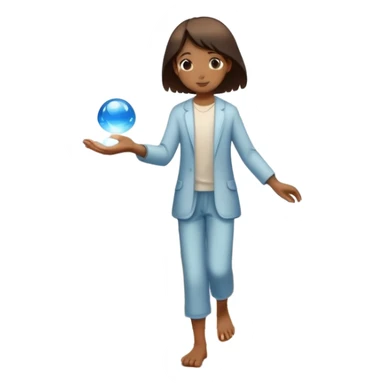 A small figure walks back broken bridge, holding soft 2 orbs in hand—symbolizing compassion and forgiveness. A gentle heart aura trails behind them, showing healing in motion. sticker