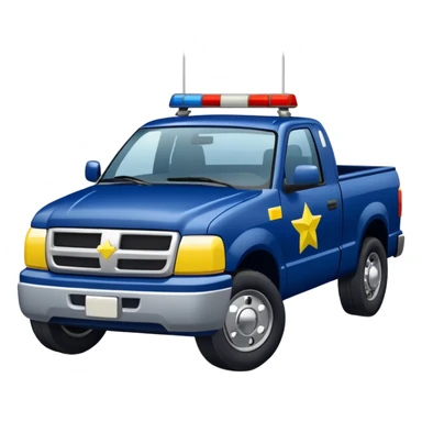 Police Pickup Truck with Body Color Is Navy, White And Lemon Yellow With number Is 02 With sticker