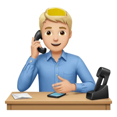 office-boss-excited-phone-desk-blonde-man sticker