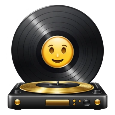 FAÇA UM DISCO DE VINIL QUE O CENTRO SEJA DE DOURADO sticker