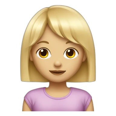 a blond girl with a fringe sticker