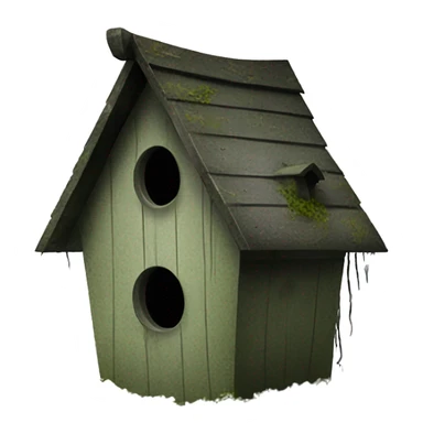 Realistic . Birdhouse. Haunted Addams house. birdhouse slightly mossy and spider webs  sticker