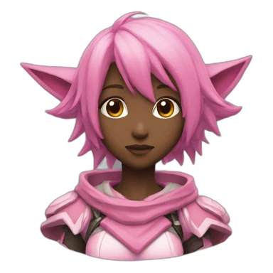 pink miqo'te sticker