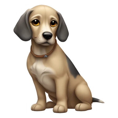 Perro braco de Weimar con chica morena sticker