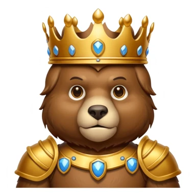 Un ours humanoïde avec une couronne et une armure sticker