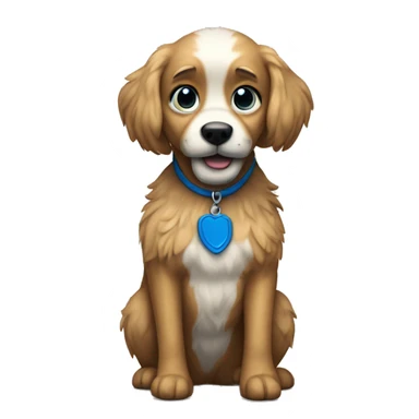 Anthropomorphic bipedal furry dog with blue fur sticker