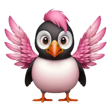 pink puffin angry steam sticker