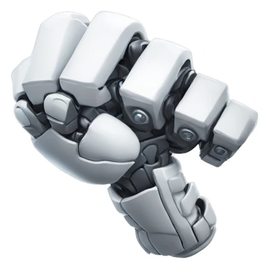 white mechanical cyborg bicep flexing sticker