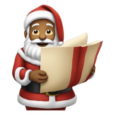 santa claus with nice list sticker