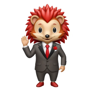  red hedgehog groom suit sticker