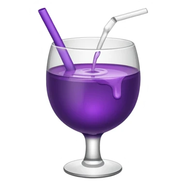 vaso de plumavit con liquido morado chorreando sticker