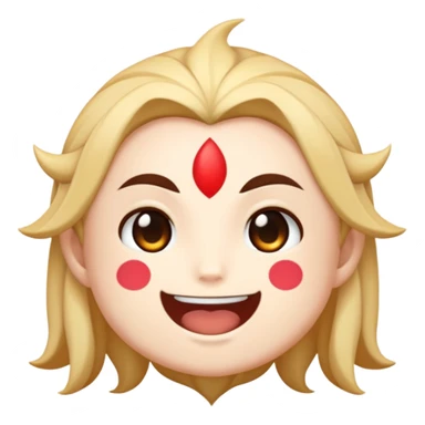 Paimon from Genshin Impact, emoji style, happy expression sticker