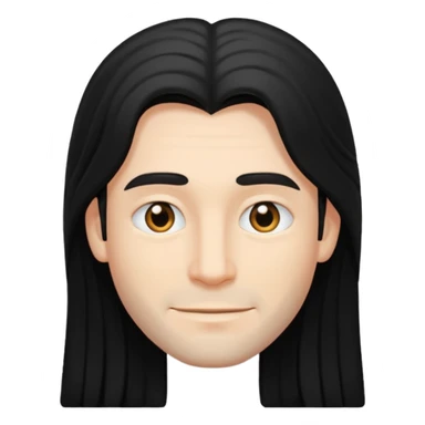 A man have a black long hair sticker