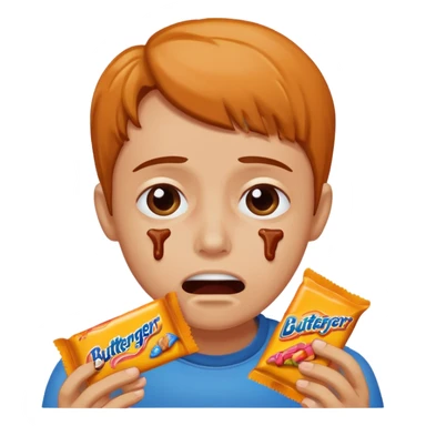 crying with butter finger  sticker
