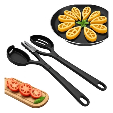 Black Silicon Kitchen tongs sticker