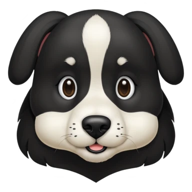 Chien noir avec poitrine et patte avant droite blanche sticker