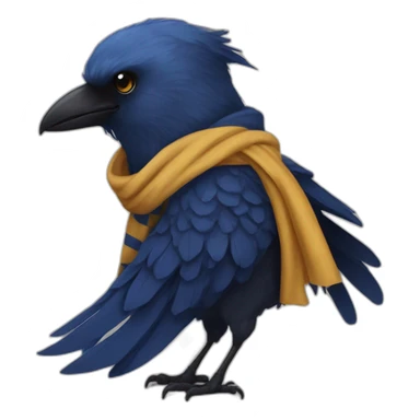Ravenclaw raven with scarf hogwarts sticker