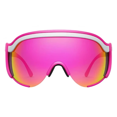 sporty pink shield visor sunglasses with neon pink one-piece lens, athletic futuristic design sticker