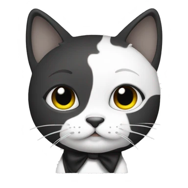 cute cat student of color black and white sticker
