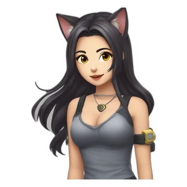Anime cat gamer girl morena sticker
